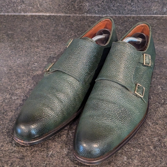 Size 10 dark green and gold leather John Fluvog dress shoes - Picture 2 of 8